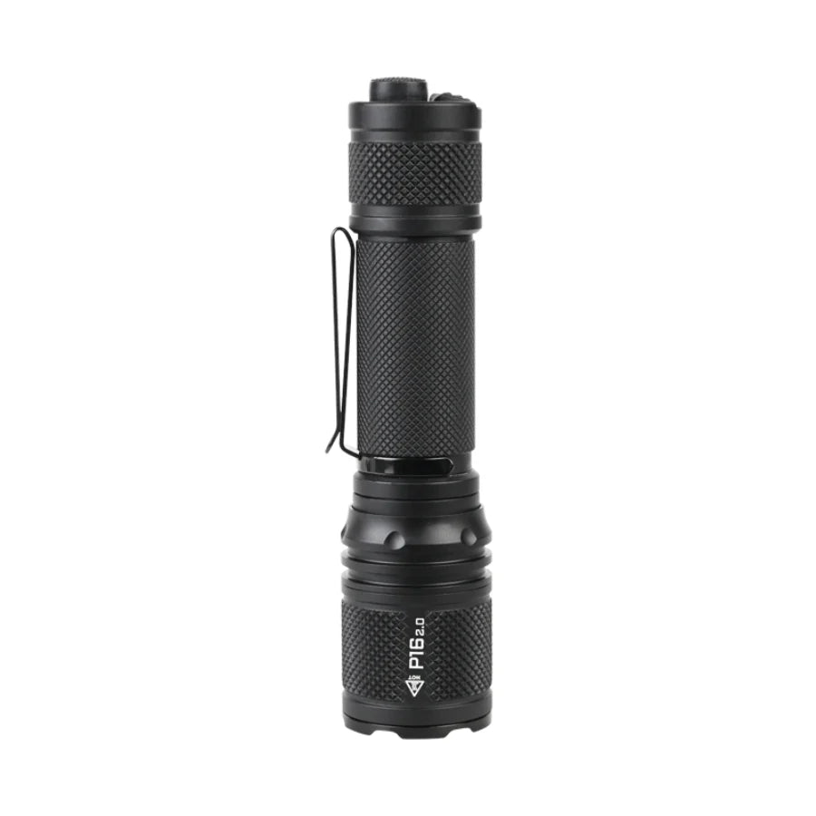 Lommelykt P16 2.0 Dual Tail Switch Tactical Flashlight with Three Modes