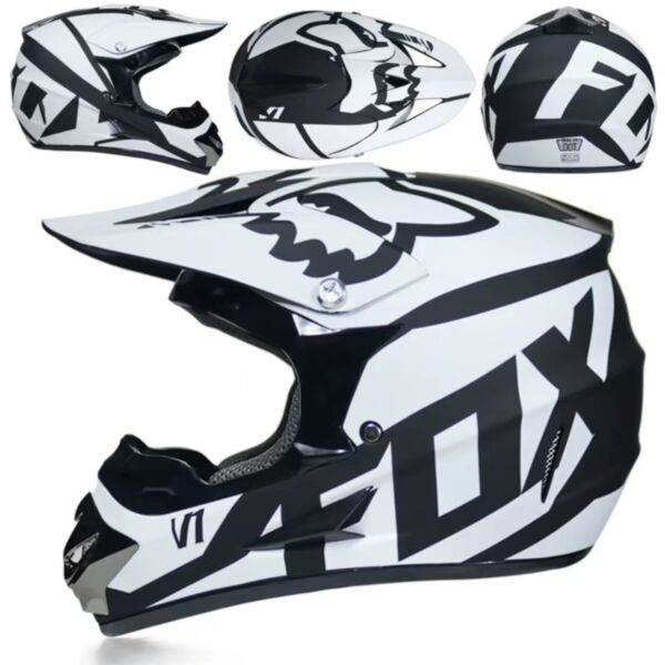 Fox crosshjelm white str S 5-12 år