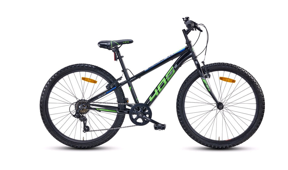 Junior Sykkel 24" MTB 406 svart/blå/grønn 6-gear