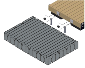 JETPORT Plus, JETPORT Max och Rotodock mellanbeslag för montering mot flytbrygga