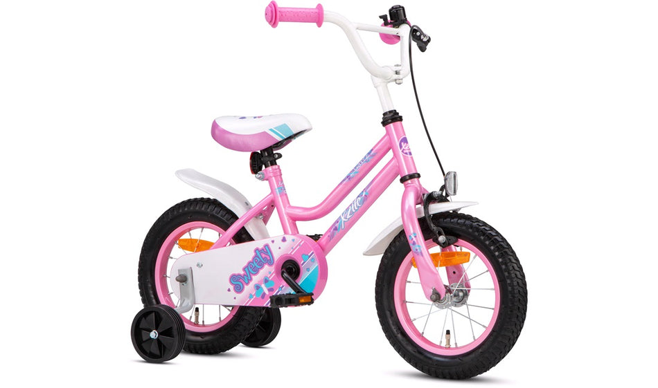 Barnesykkel 12" Sweety rosa/hvit