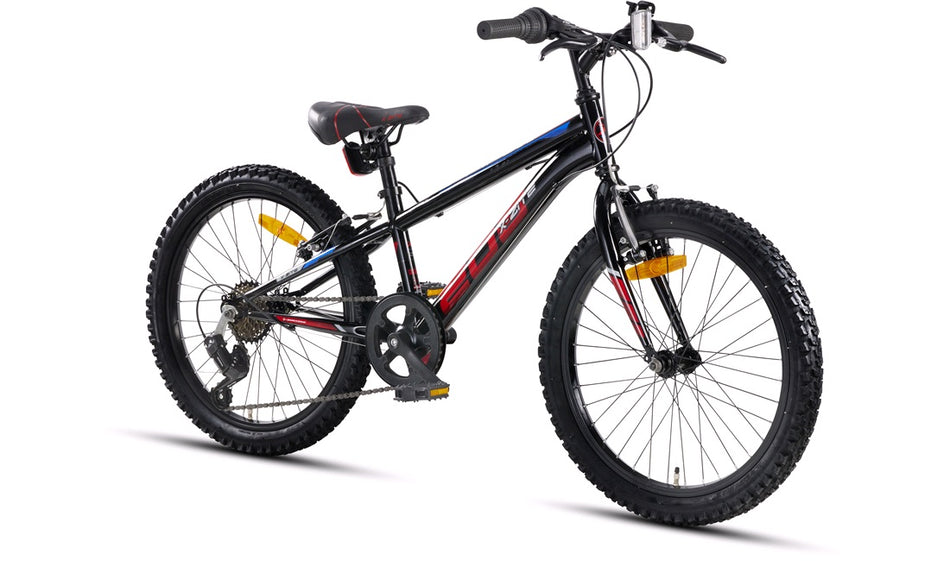 Juniorsykkel 20" MTB 206 svart/blå/rød 6-gear