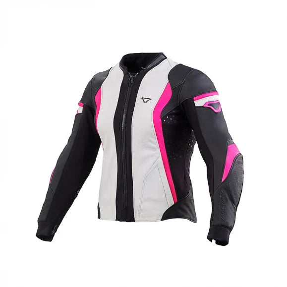 Macna Skinnjakke Cyenna Dame Hvit/Sort/Rosa
