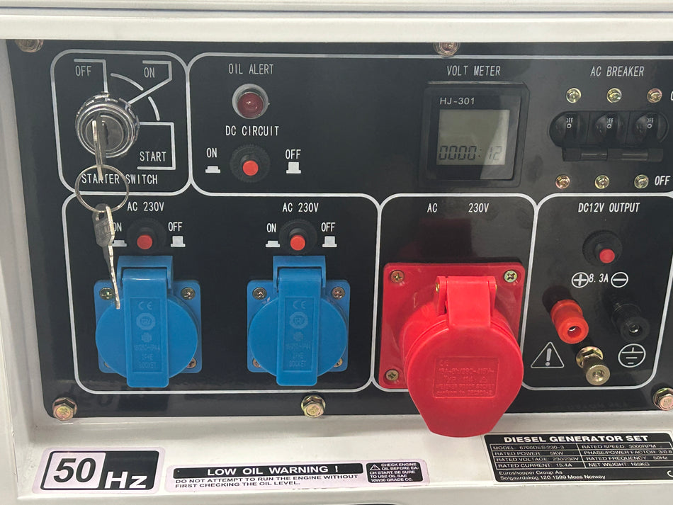 Strømaggregat diesel 1&3 fase 230V PM 6700