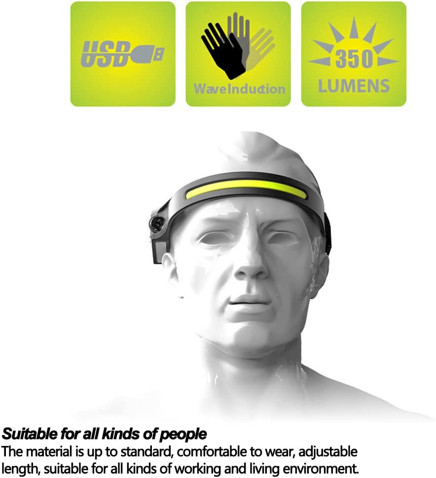 HODELYKT OPPLADBAR I SILIKON LED COD PANNEBÅND SVART