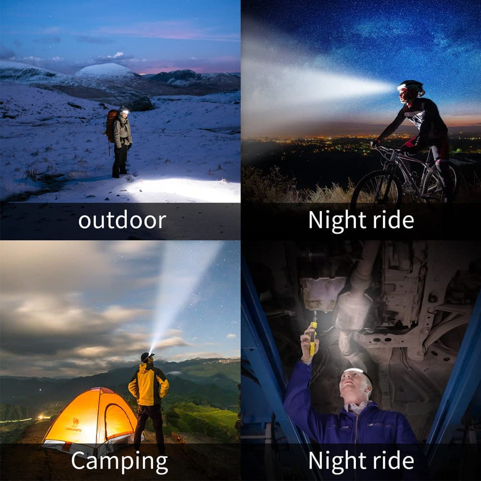 HODELYKT OPPLADBAR I SILIKON LED COD PANNEBÅND SVART