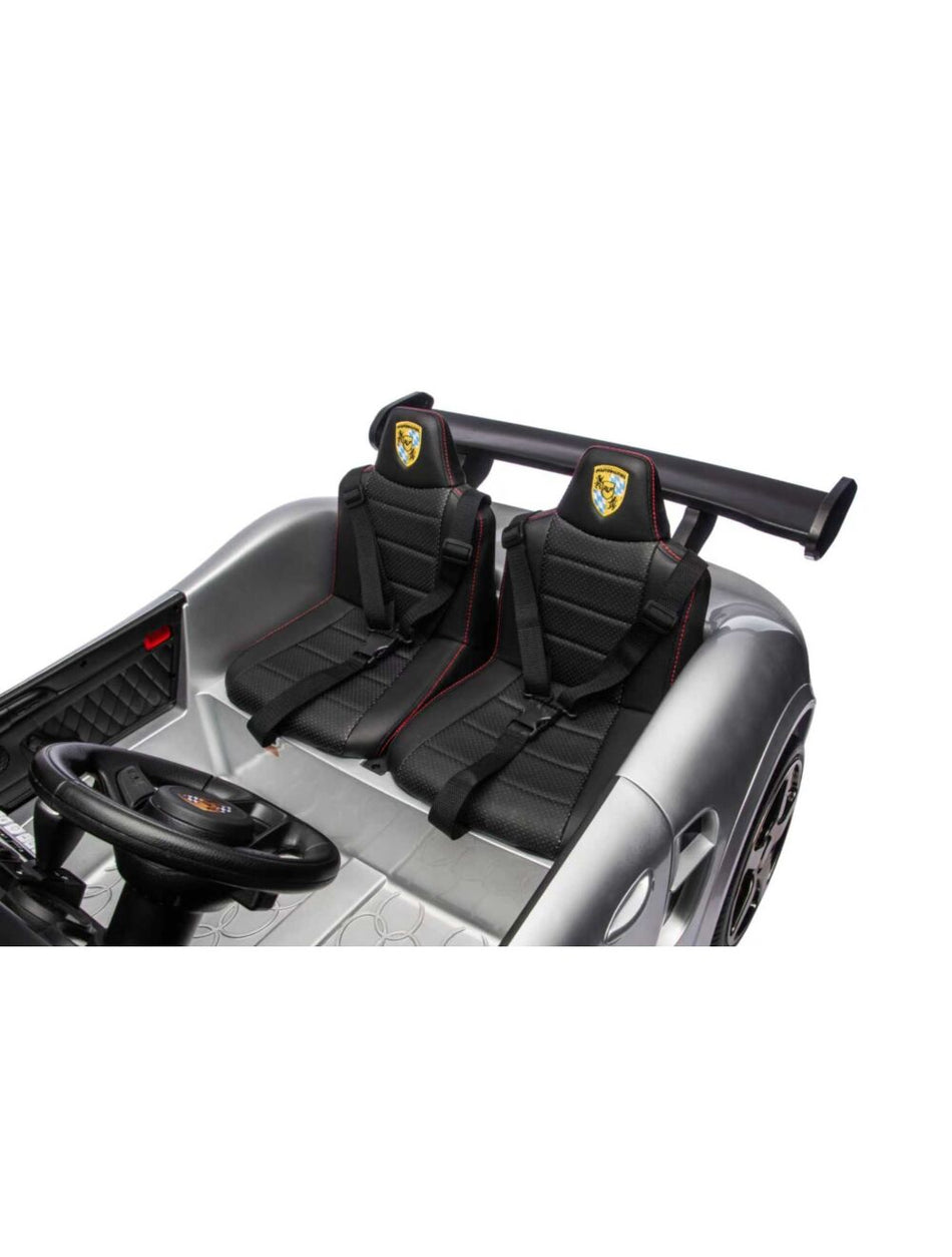 Porsche RUF Barnebil 12V gummidekk -Sølvmetallic