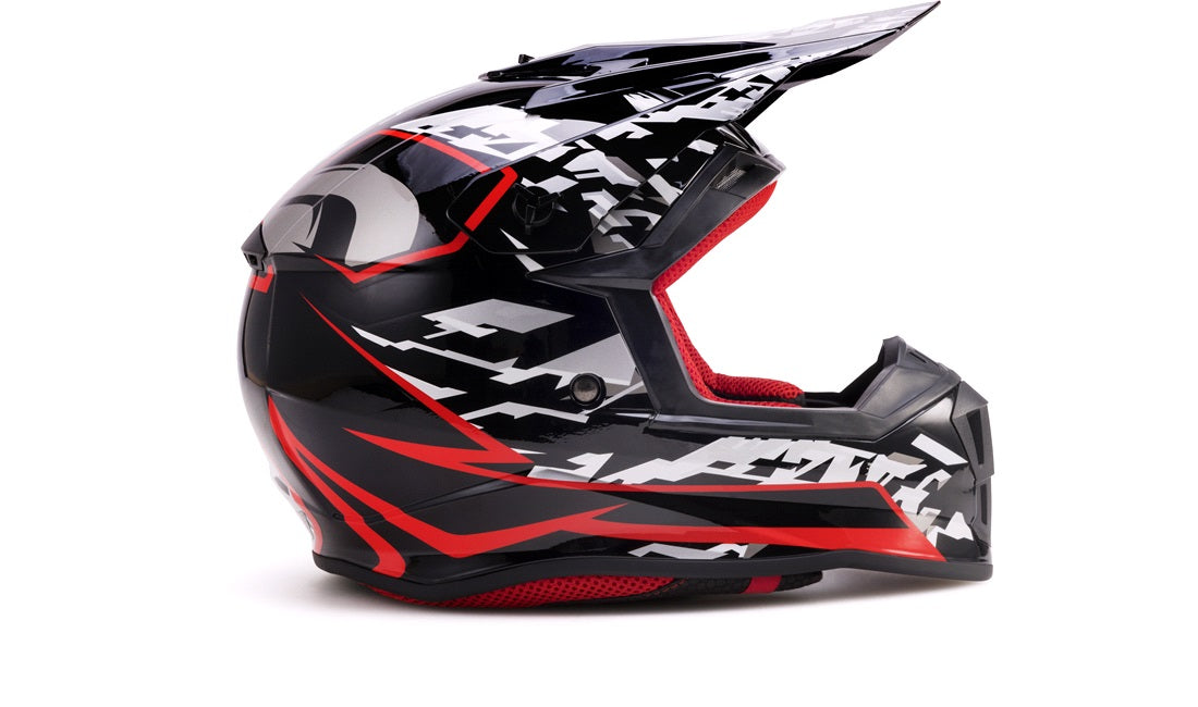 Crosshjelm NEX Racing Kids sort/rød M