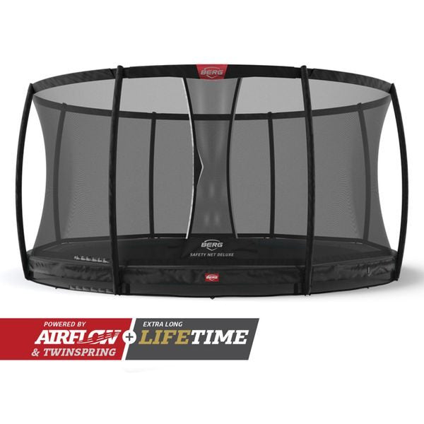 BERG InGround Champion Sort (Airflow) + Sikkerhetsnett Deluxe 430CM