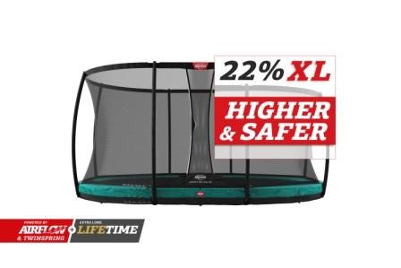 BERG InGround Grand Champ Grønn 520x345cm + DLX XL Sikkerhetsnett