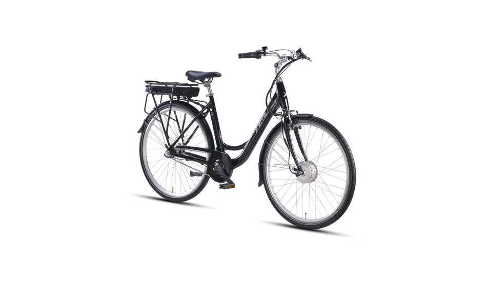 El-sykkel City 36V-10,4Ah 3-gir sort