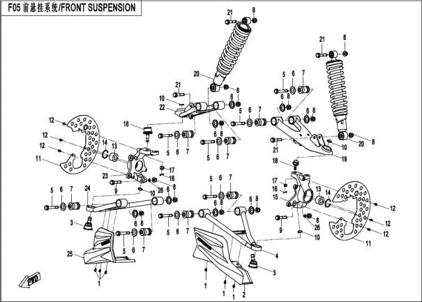 F05 Støtdemper Front