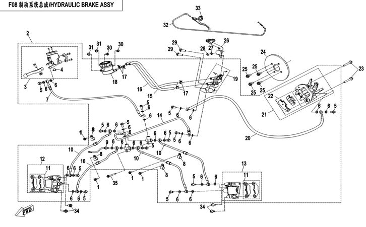 F08 Hydraulisk Bremse