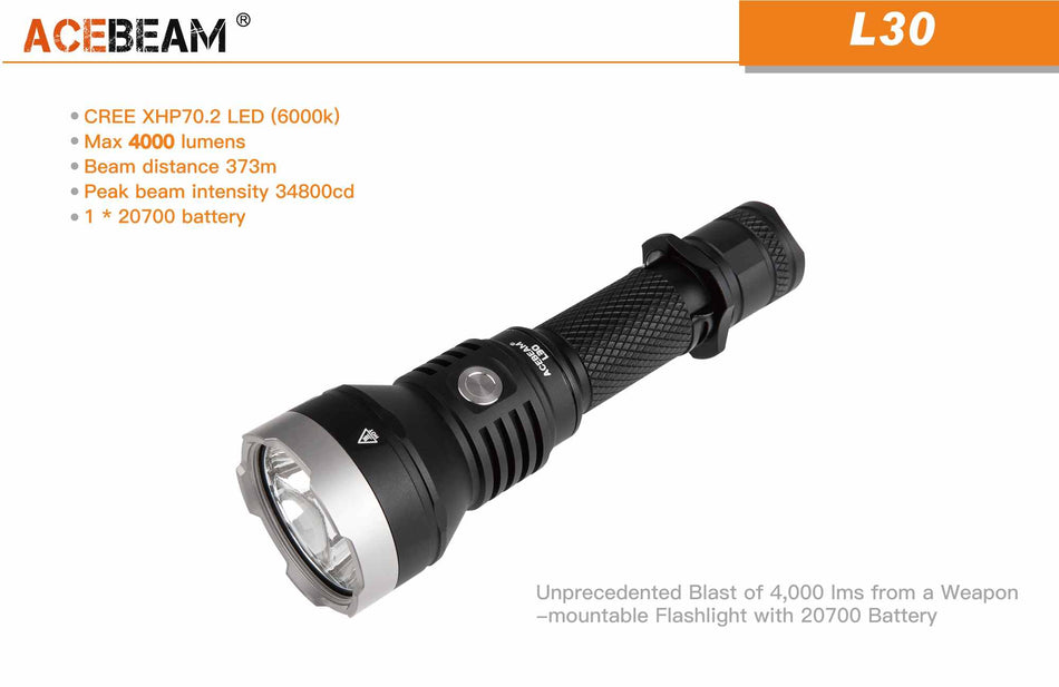 Lommelykt L30 - 4000 Lumen