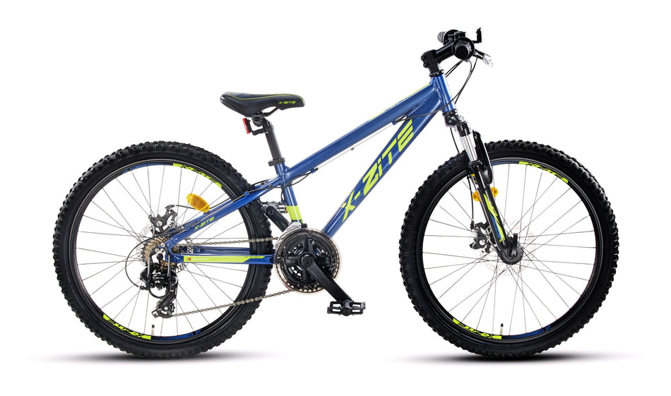 Mountainbike 24" 24.21 21-gir blå/grønn