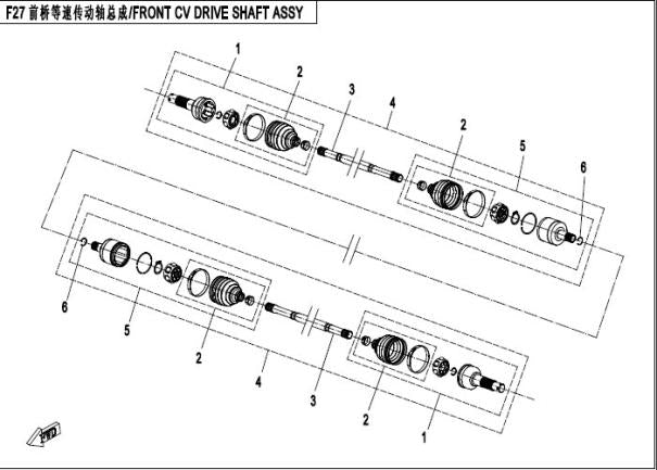 F27-2 Front CV Drivaksel