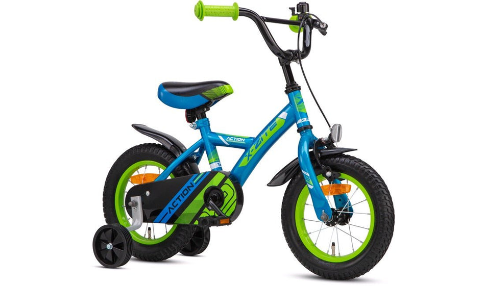 Barnesykkel 12" Action blå/grønn - RX Sport
