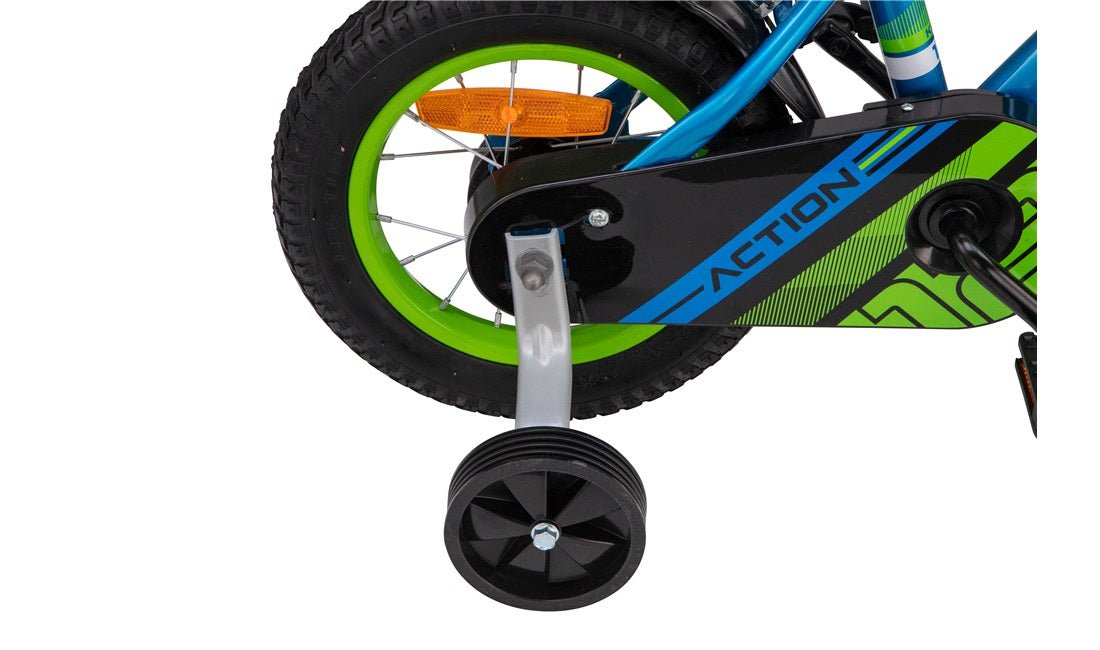 Barnesykkel 12" Action blå/grønn - RX Sport