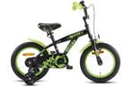Barnesykkel 14" BMX - design svart/grønn - RX Sport