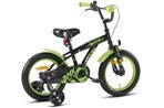 Barnesykkel 14" BMX - design svart/grønn - RX Sport