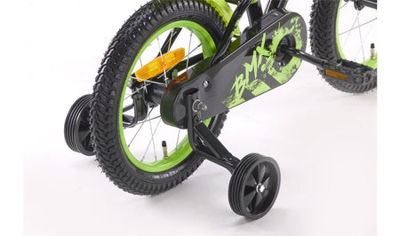 Barnesykkel 14" BMX - design svart/grønn - RX Sport