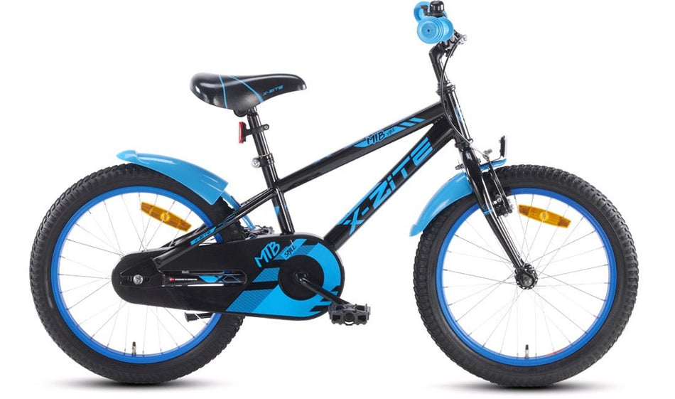 Barnesykkel 18" MTB style sort/blå - RX Sport