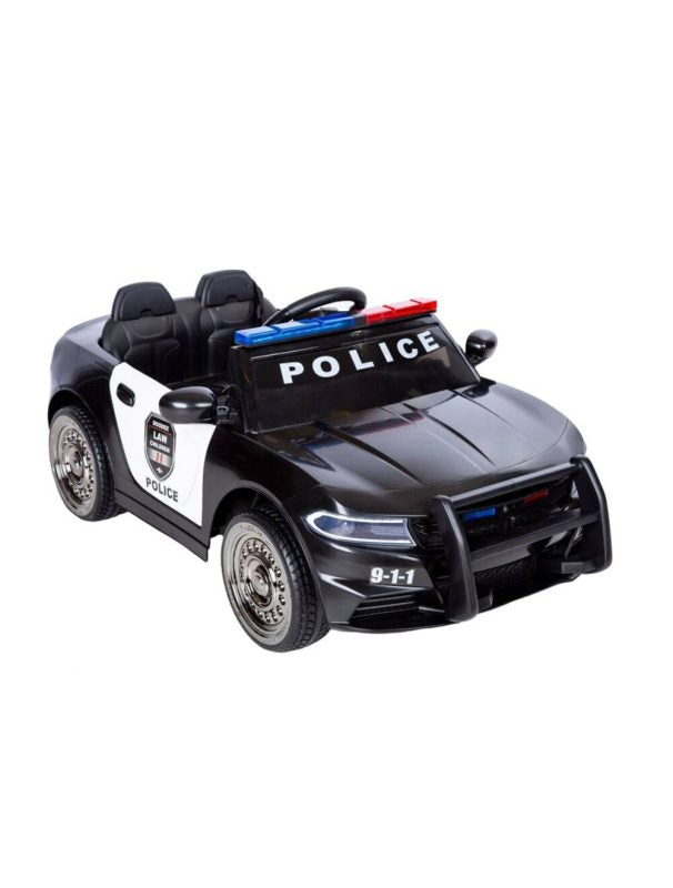 Tøff elektrisk politibil for barn 12V gummihjul