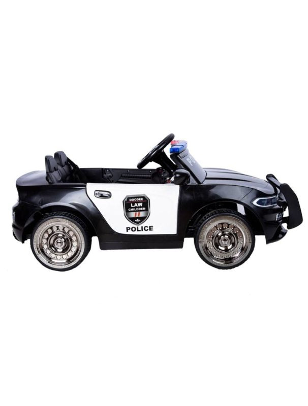 Tøff elektrisk politibil for barn 12V gummihjul