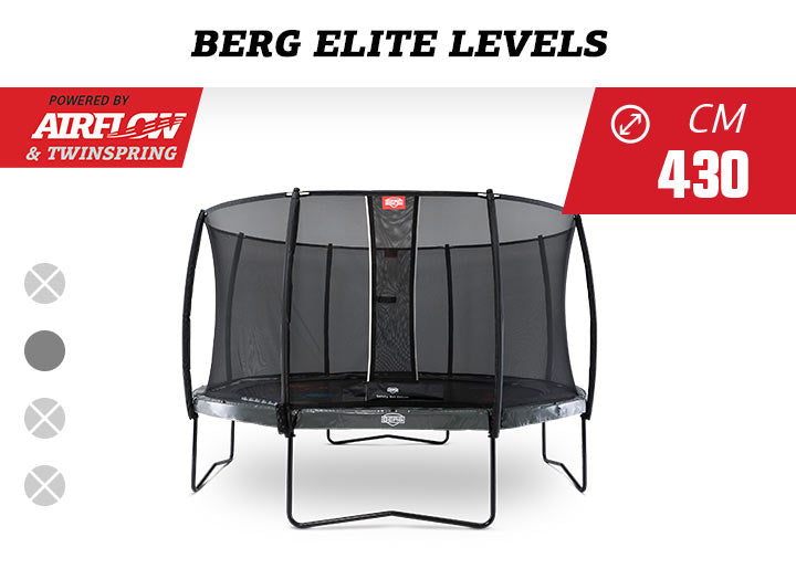 BERG Elite 430 Levels Grå + Deluxe Sikkerhetsnett