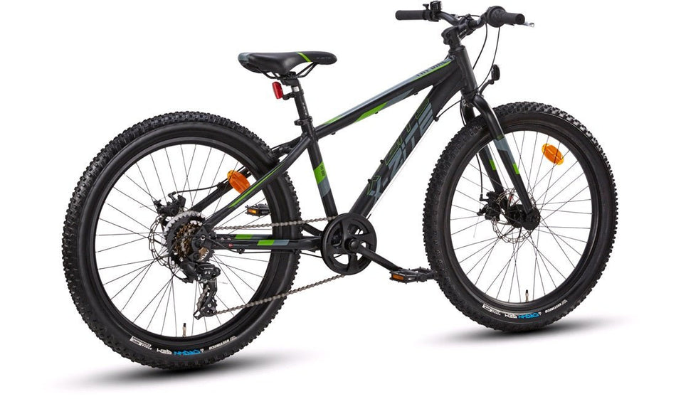 Fatbike MTB alu 24" 7 - speed Svart/Grøn - RX Sport