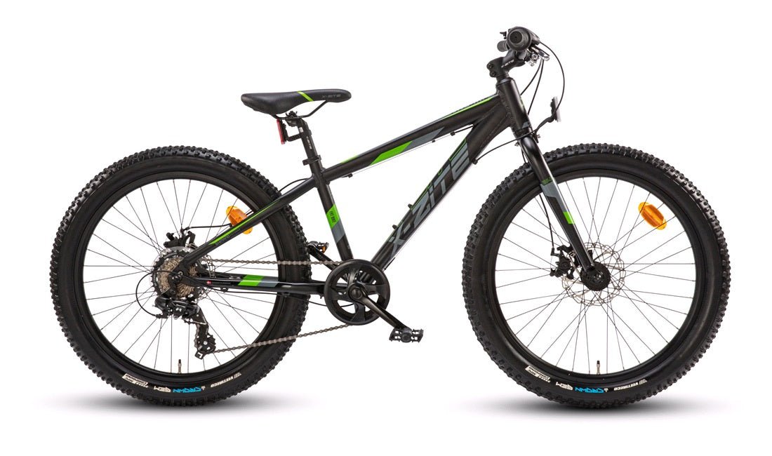 Fatbike MTB alu 24" 7 - speed Svart/Grøn - RX Sport