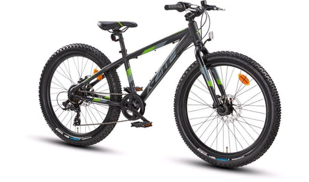 Fatbike MTB alu 24" 7 - speed Svart/Grøn - RX Sport