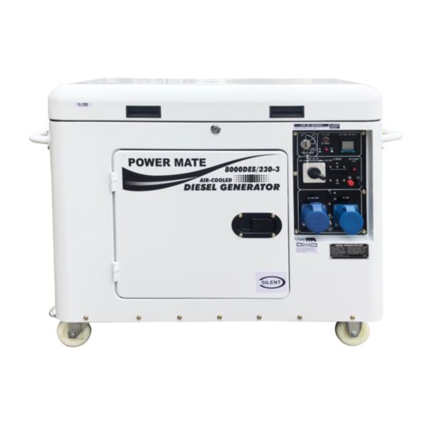 Strømaggregater Power Mate 8000DES dieselaggregat 3 fase 230V
