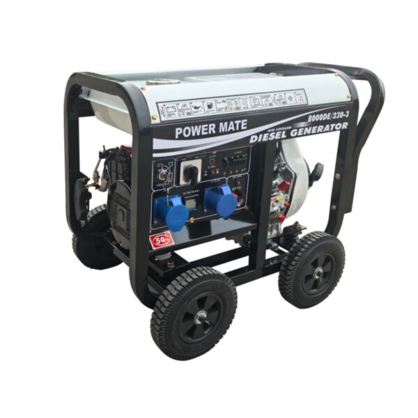 Strømaggregater Power Mate 8000DE dieselaggregat 3 fase 230V