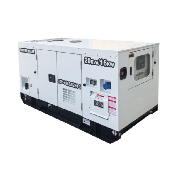 Strømaggregater POWER MATE 20 KVA ATS L3 DIESEL AGGREGAT INNKAPSLET 230V 3 FASE