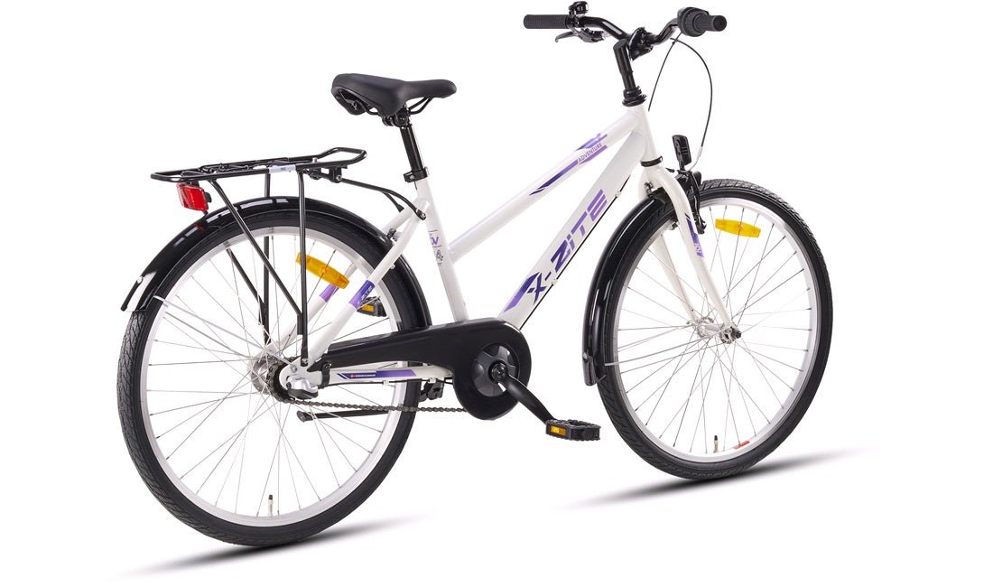Juniorsykkel 24" 3 - gir hvit/lilla - RX Sport