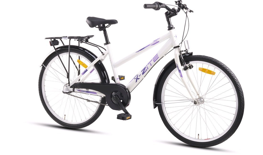 Juniorsykkel 24" 3 - gir hvit/lilla - RX Sport