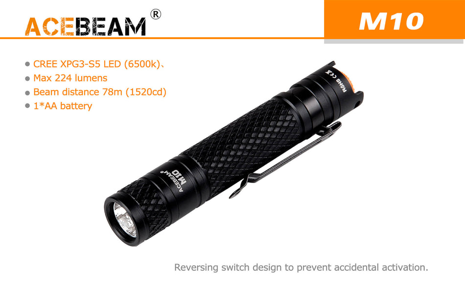 Lommelykt M10 - 224 Lumen