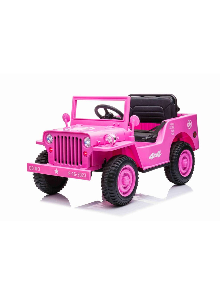 Pink Willys Jeep elektrisk barnebil 12v