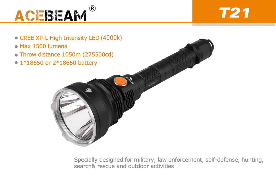 Lommelykt T21 - 1500 Lumen