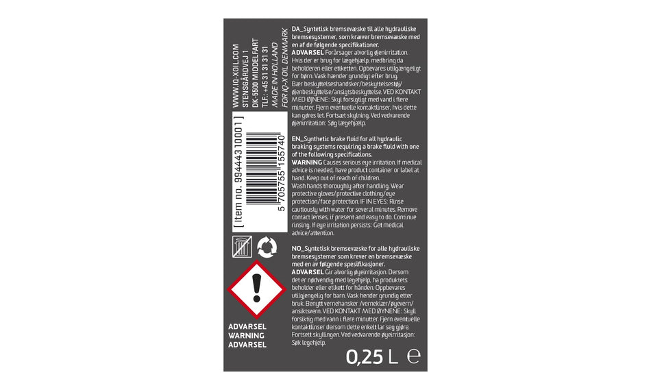 Bremsevæske, DOT 4 0,25L