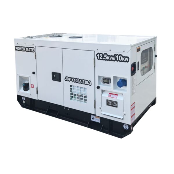 Strømaggregater Power Mate 12,5 KVA L3 diesel aggregat innkapslet ATS