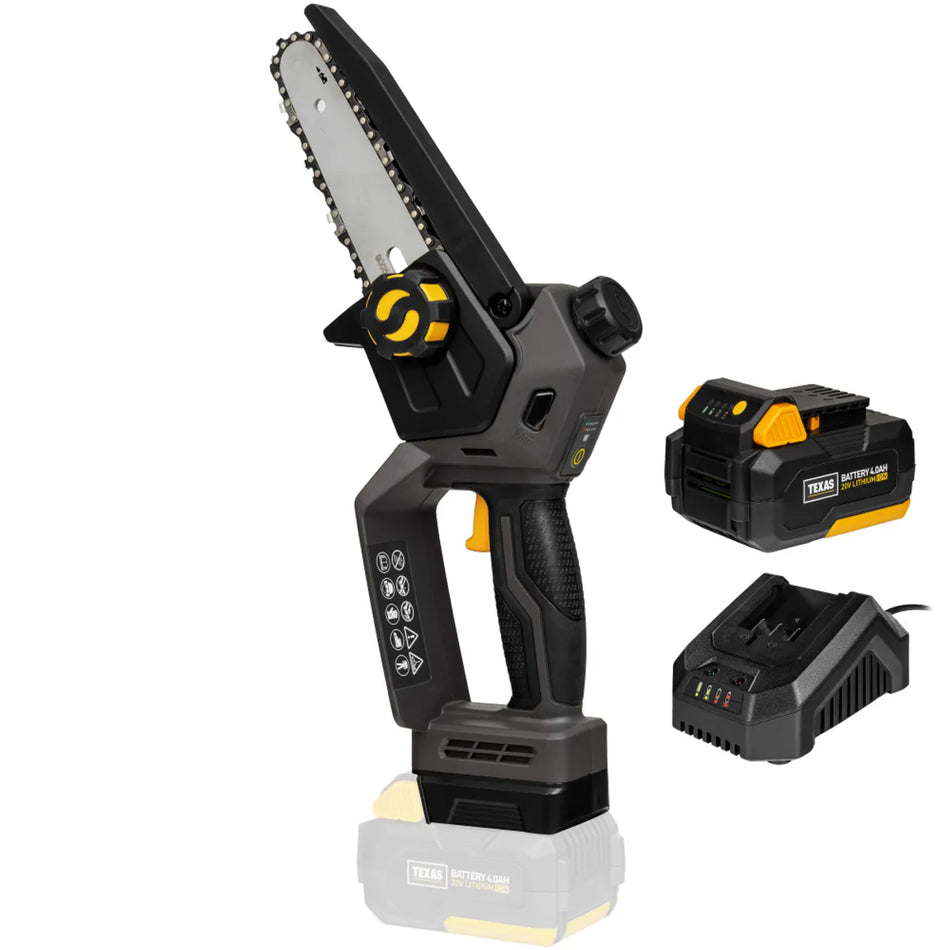 Texas motorsag enhånds CHX2000 (20V) m/4Ah batteri+lader 90063260