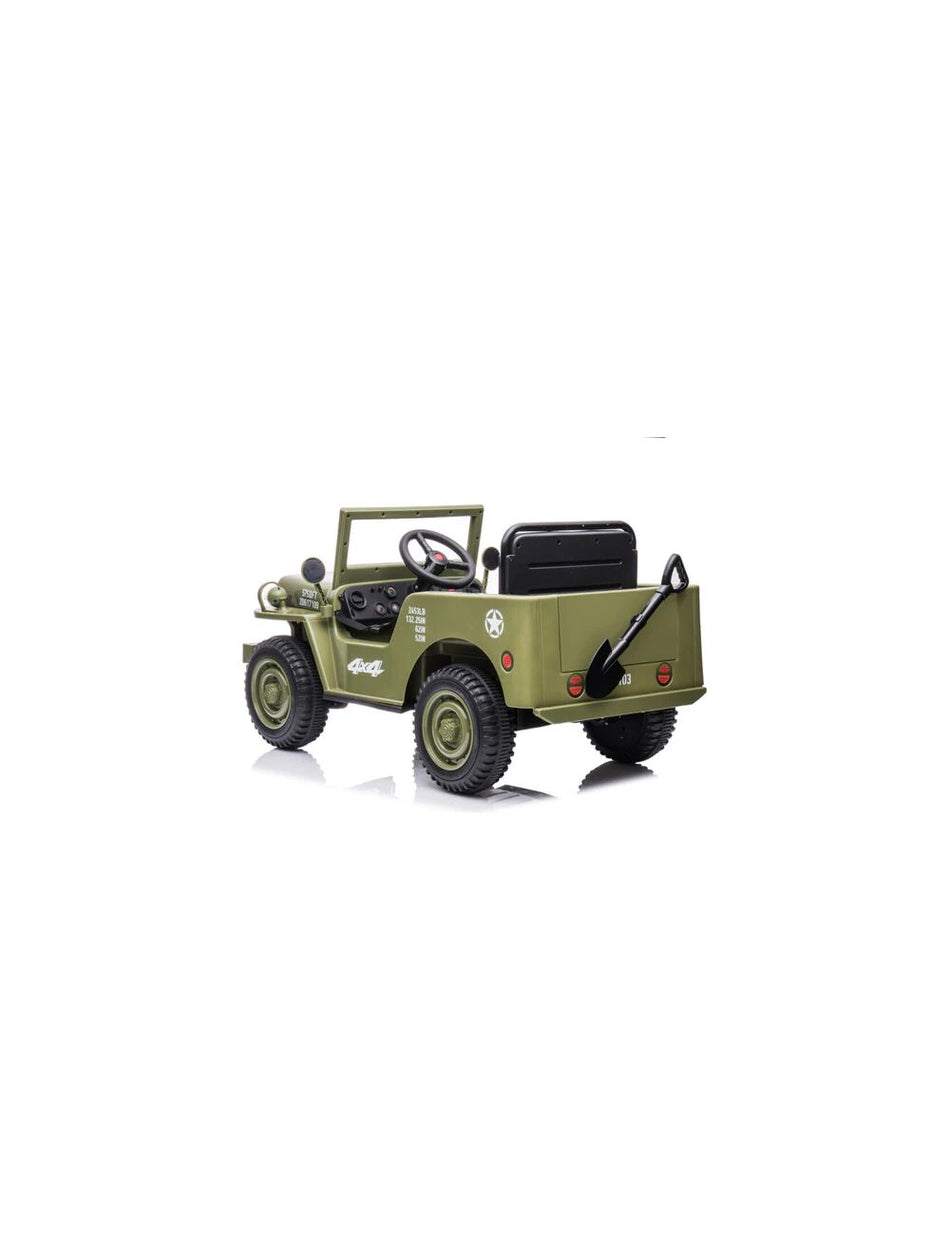 Willys Jeep elektrisk barnebil 12v 4x4 gummihjul