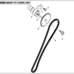 CF800-2_2015, CAMSHAFT OF CYLINDER 2 ASSY - (IP)