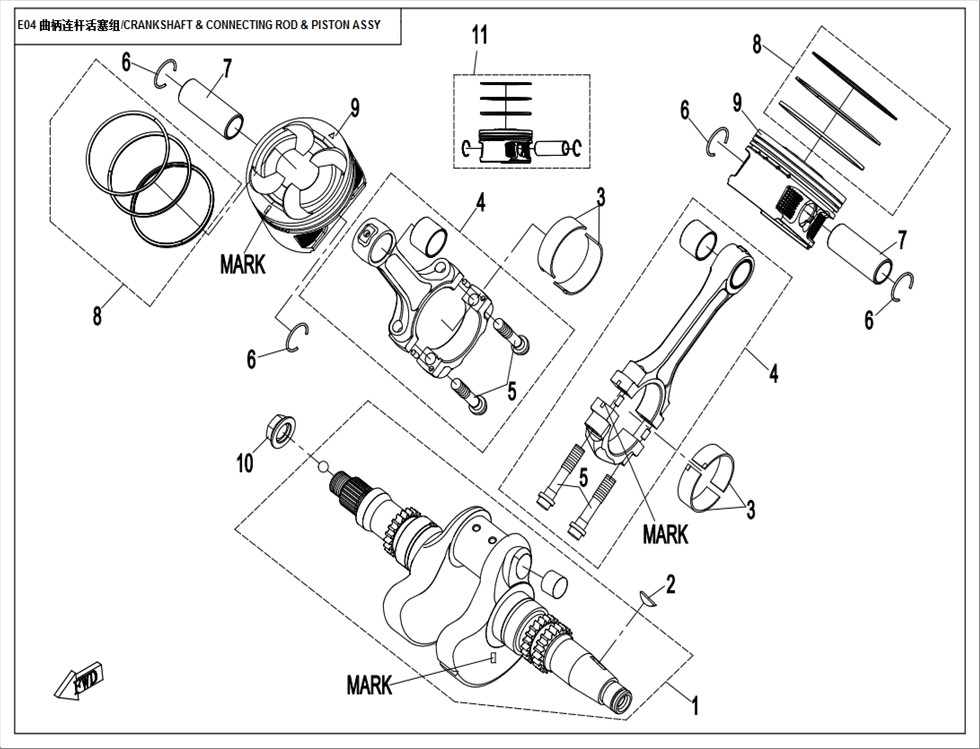 CF800-2_2015, CRANKSHAFT & CONNECTING ROD & PISTON ASSY - (IP)