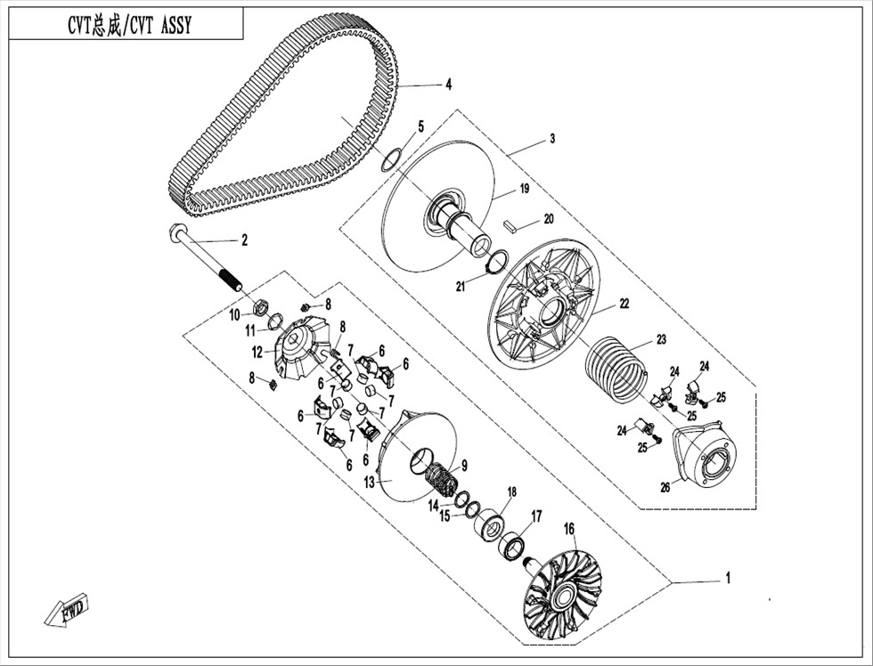 CF400ATR-4L(SS)-2024, CLUTCH & CVT ASSY.(18g WEIGHT ROLLER) - (IP)