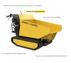 Güde 500 kg Hydraulisk Beltedumper