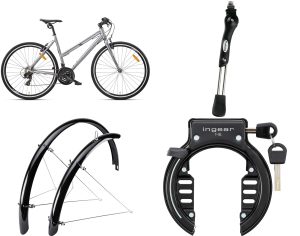 Hybrid dame 28" 21-gear 52cm PAKKEPRIS